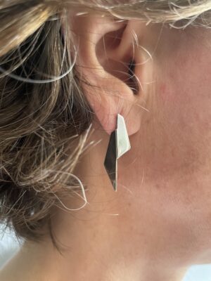 Boucles d’oreilles en argent massif Pliage – Atelier Akka