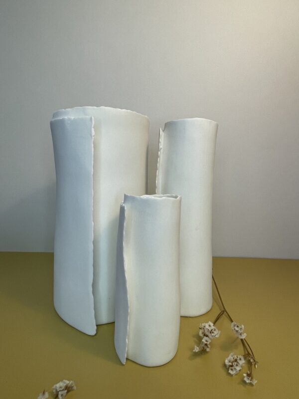 vases feuille porcelaine
