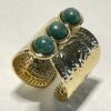 bague avec pierres en jaspe vert