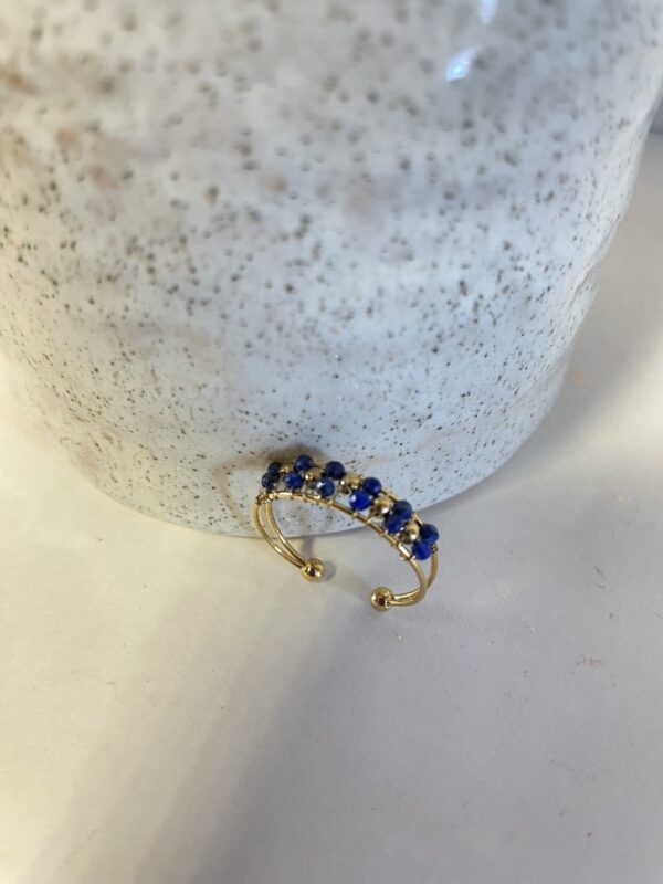 bague réglable en lapis lazuli