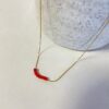 collier fin en acier inoxydable et perles de verre