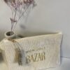 pochette velours beige