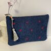 pochette velours bleu marine