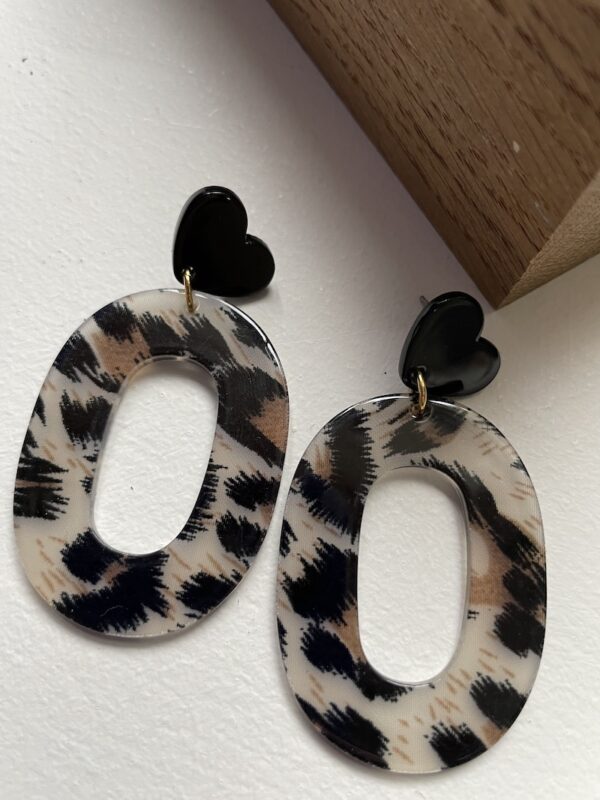 boucles d'oreilles leopard ovales