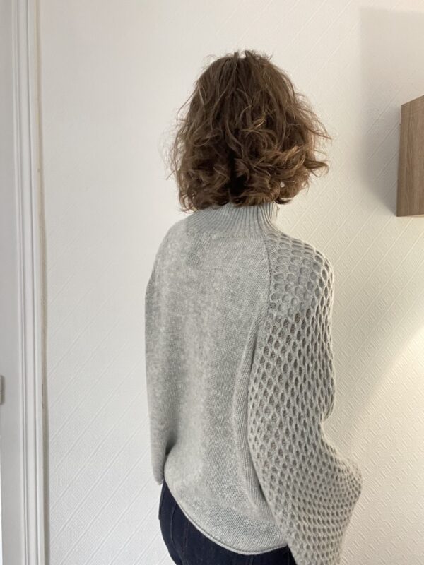 pull gris manches longues