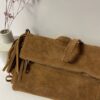 sac en cuir camel et franges