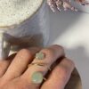 bague réglable pierre naturelle