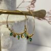 créoles et perles en Agathe verte
