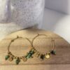 créoles et perles en Agathe verte