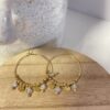 créoles et perles en Agathe blanche