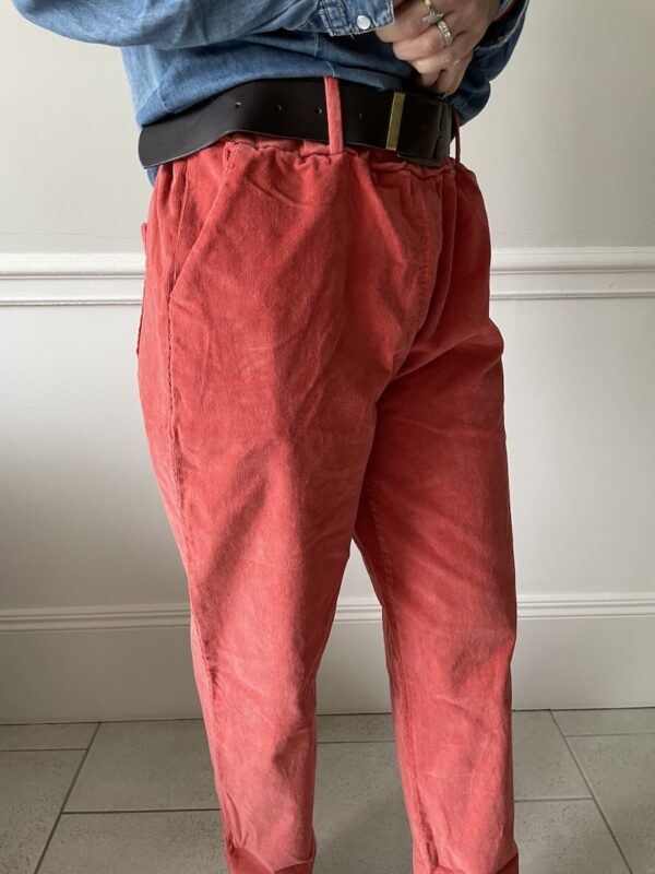 pantalon velours rouge