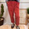 pantalon velours rouge