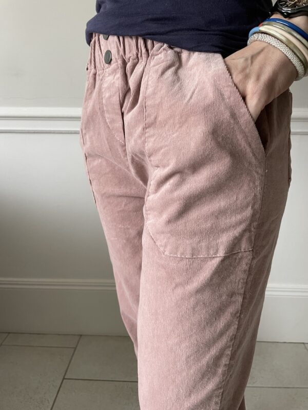 pantalon velours rose