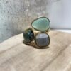 bague réglable et 3 pierres naturelles