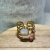bague bohm paris pierres carrées rose