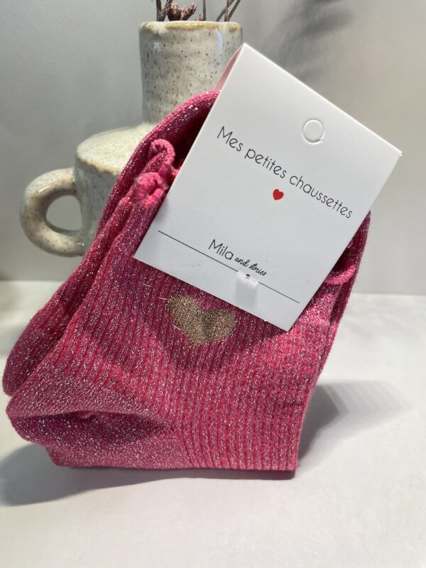 chaussettes coeur fuchsia