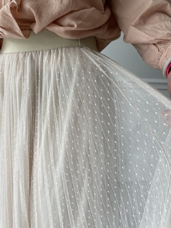 jupe tulle beige à pois