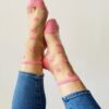 chaussettes coeur rose