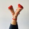 chaussettes coeur rouge