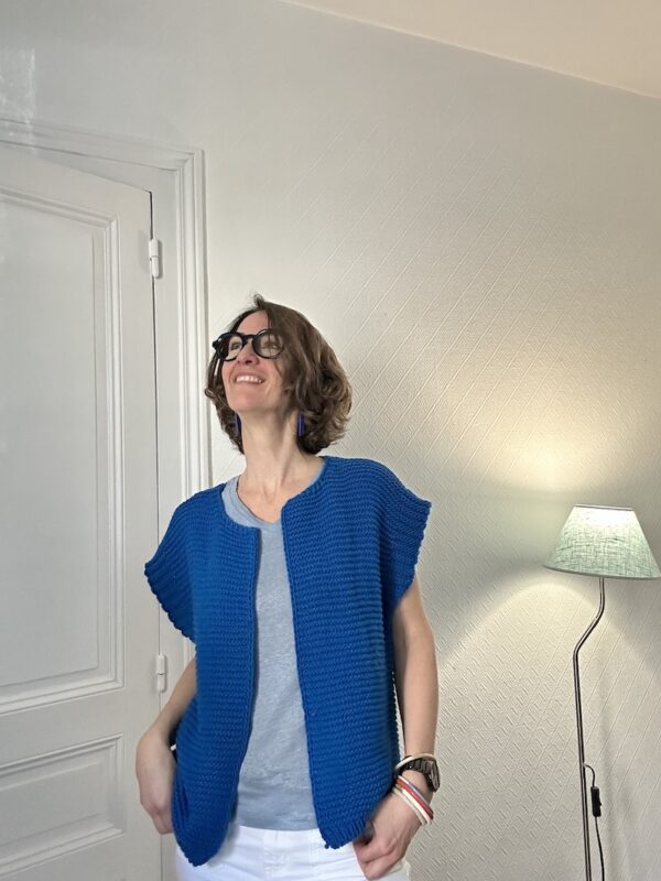 gilet bleu sans manches