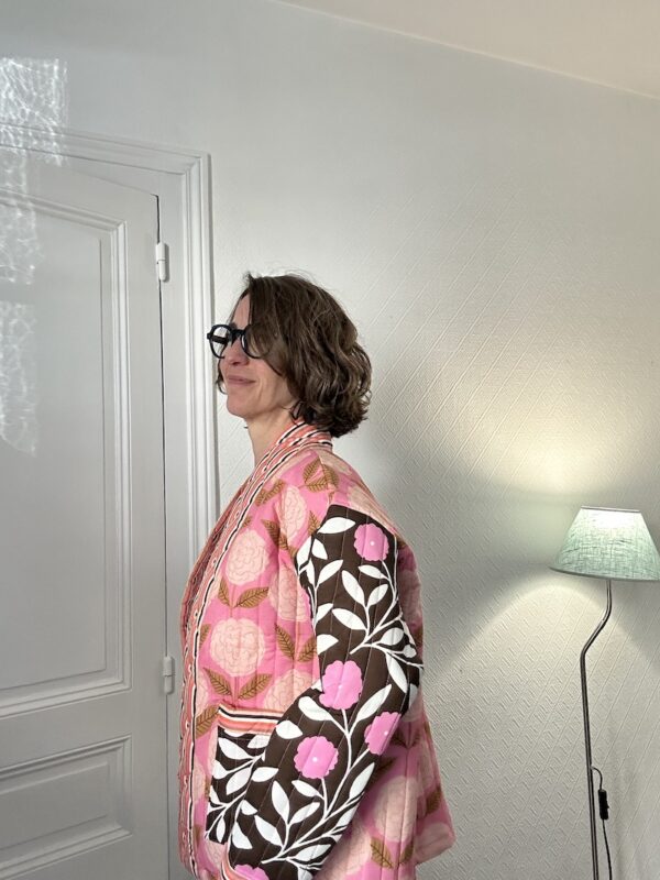 veste kimono rose