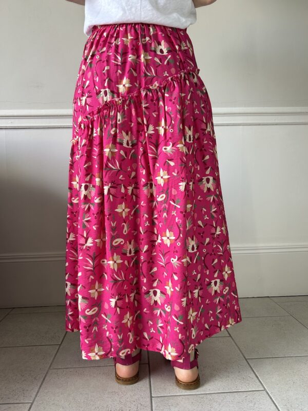 jupe longue fuschia Johanna Paris
