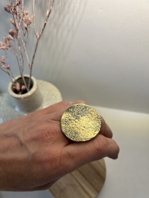 Bague Médaille Plate Réglable – Acier Inoxydable