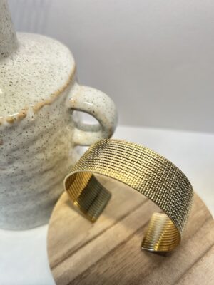 Bracelet Manchette Doré – Acier Inoxydable