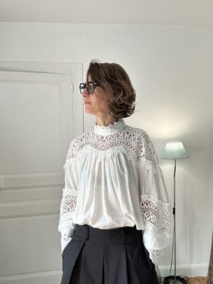 Chemise Blanche Dentelle Élégante