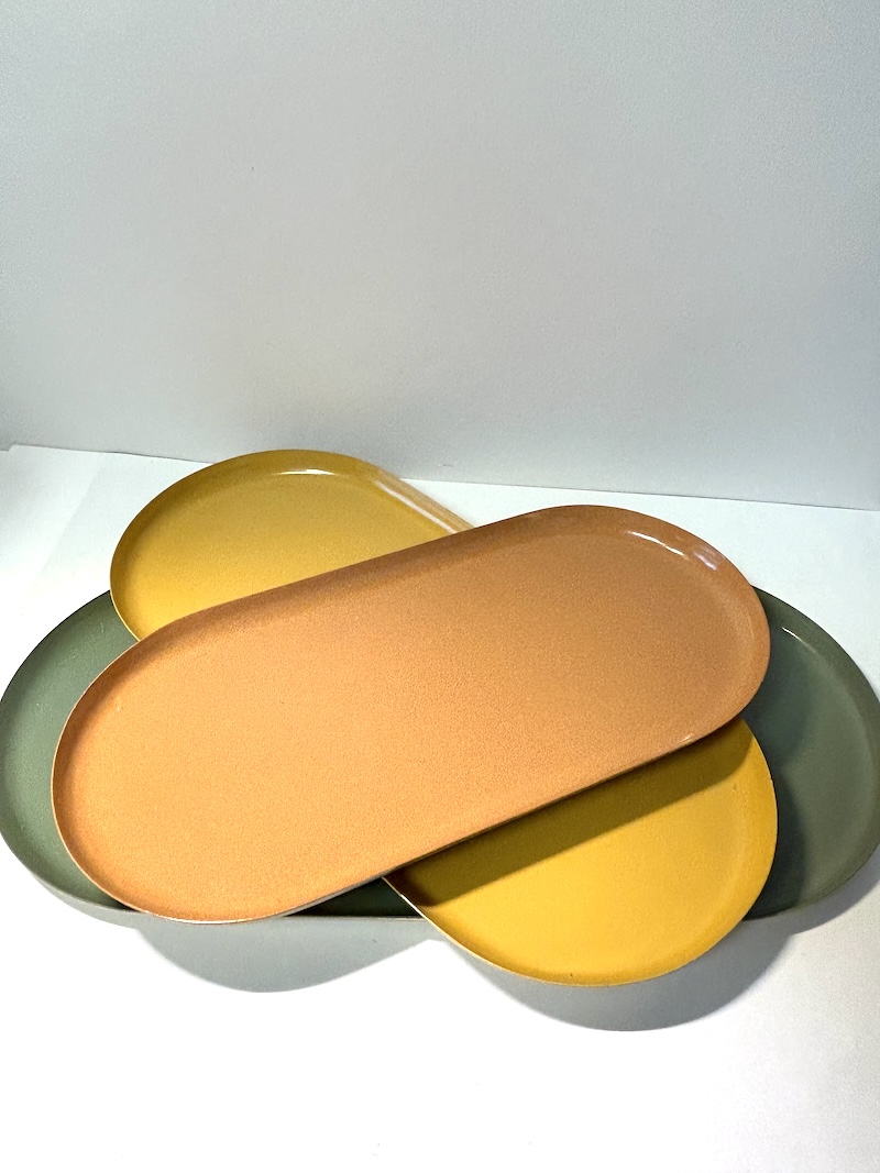 Lot de 3 Plateaux Ovales Émaillés – Maison Lilo