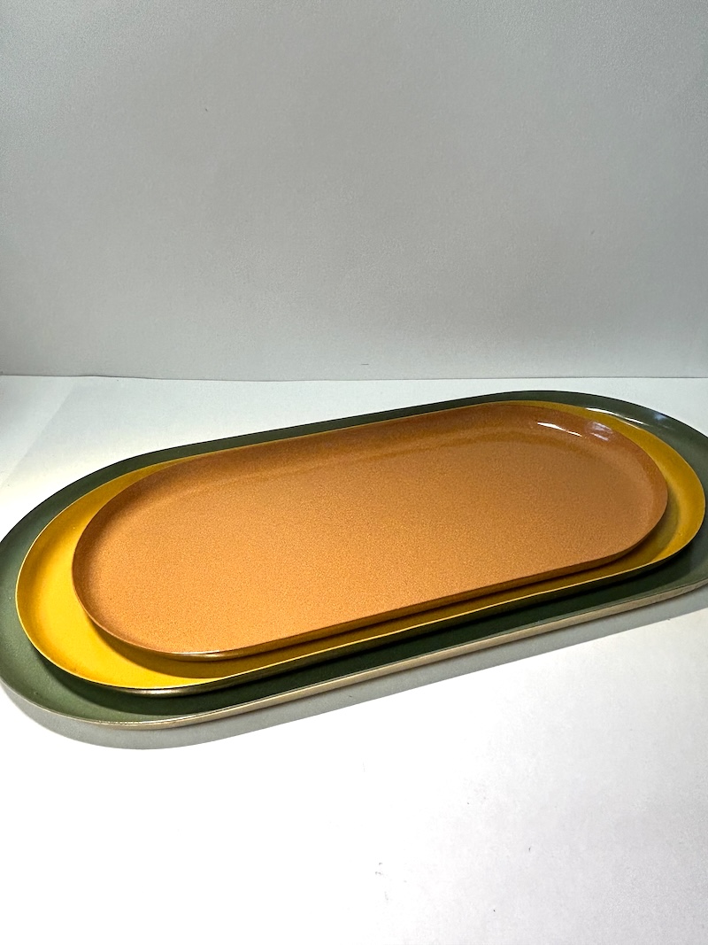 Lot de 3 Plateaux Ovales Émaillés – Maison Lilo