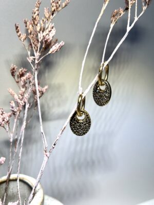 Boucles d’Oreilles Créoles & Pampilles Strass Noirs – Queen