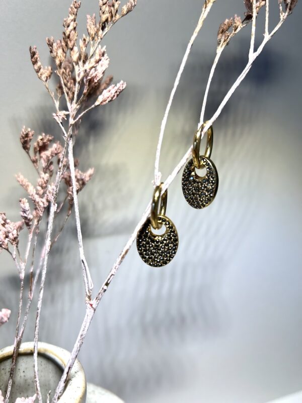 boucles d'oreilles strass noirs, Bohm paris