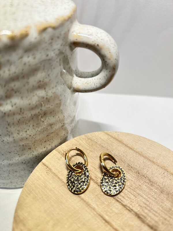 boucles d'oreilles strass noirs Bohm paris