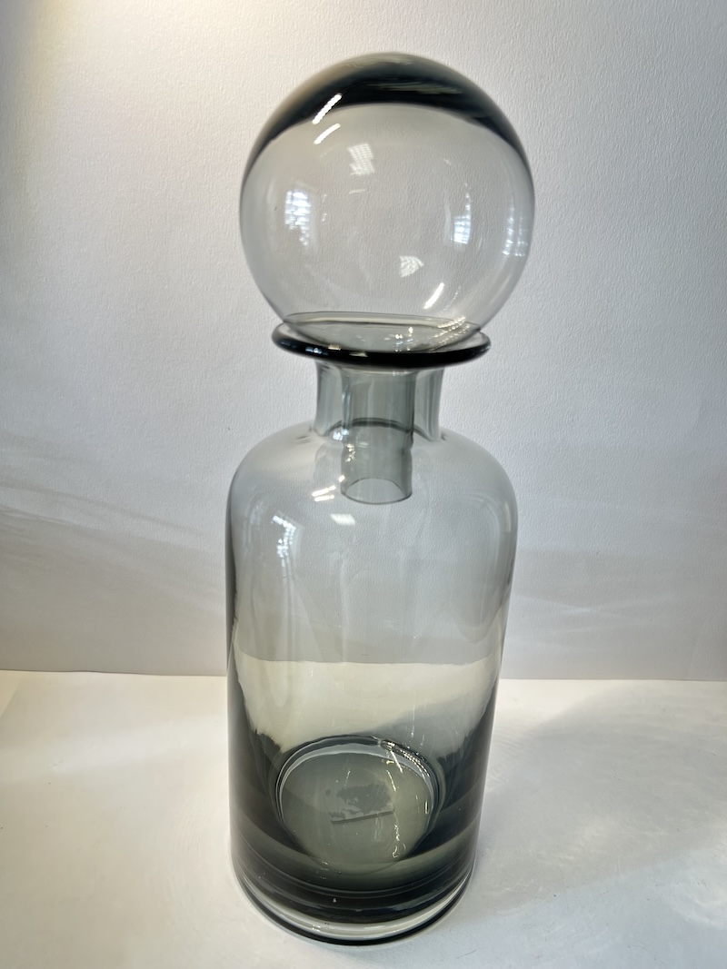 Vase bouteille en verre – Gros bouchon décoratif – Design vintage & minimaliste