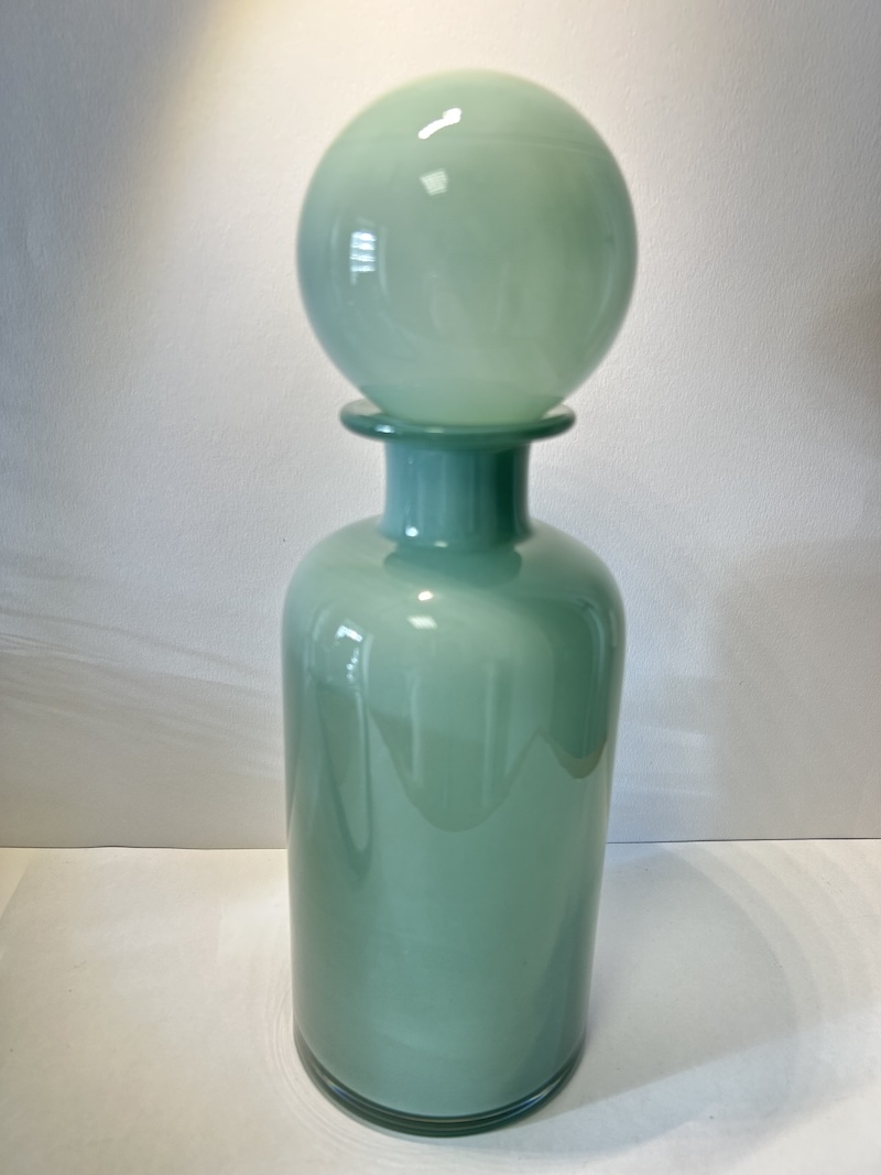 Vase bouteille en verre – Gros bouchon décoratif – Design vintage & minimaliste