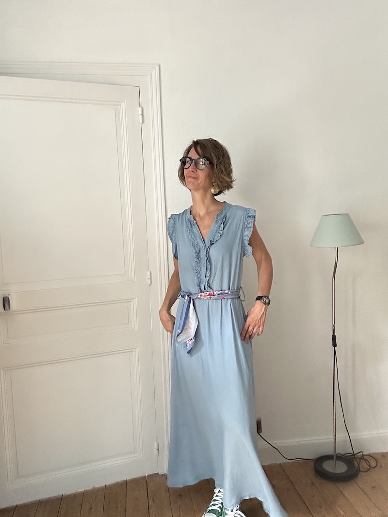 Robe longue fluide effet jean en Lyocell – Taille unique – New Collection