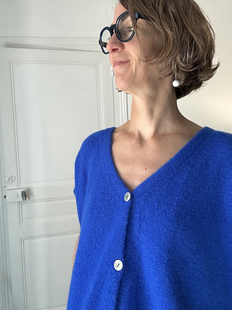 gilet sans manches bleu