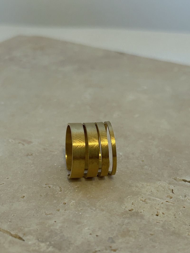 Bague réglable striée en acier inoxydable – Curly