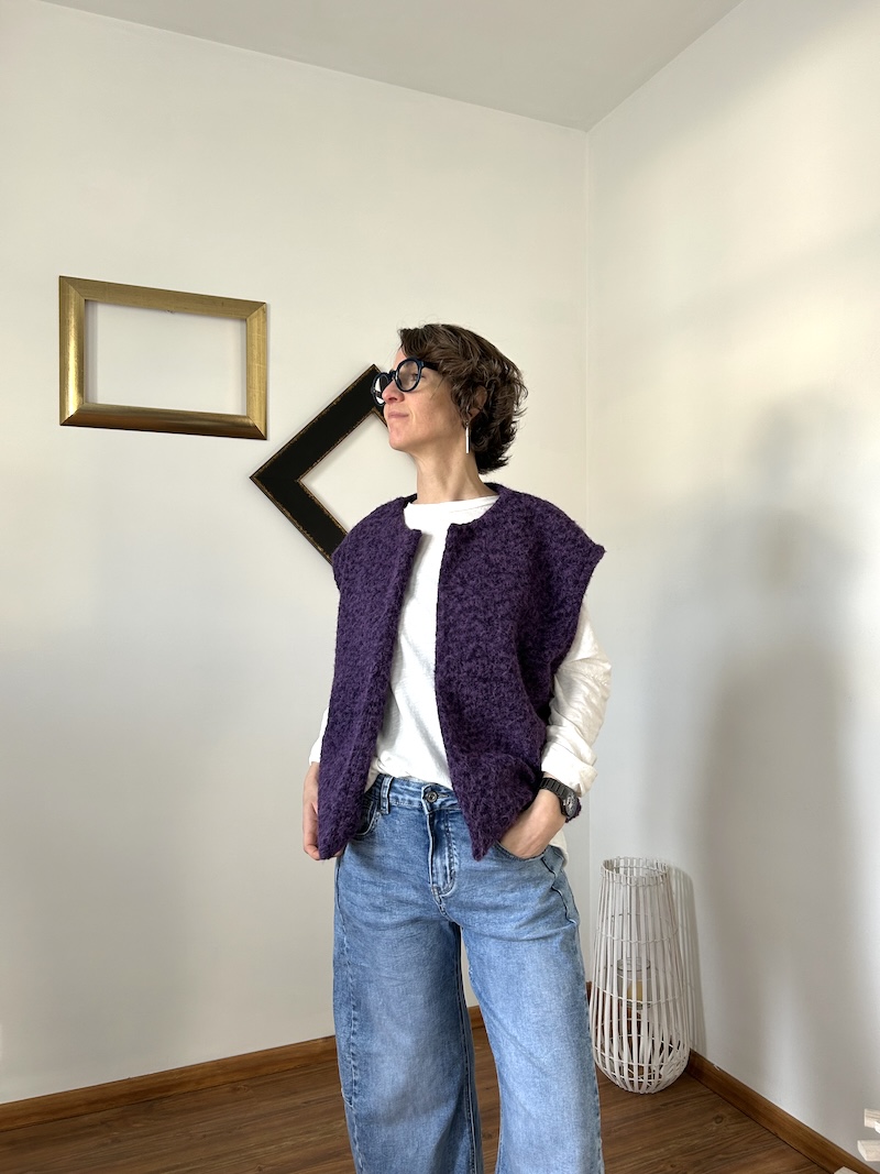Gilet sans manches effet moumoute – taille unique
