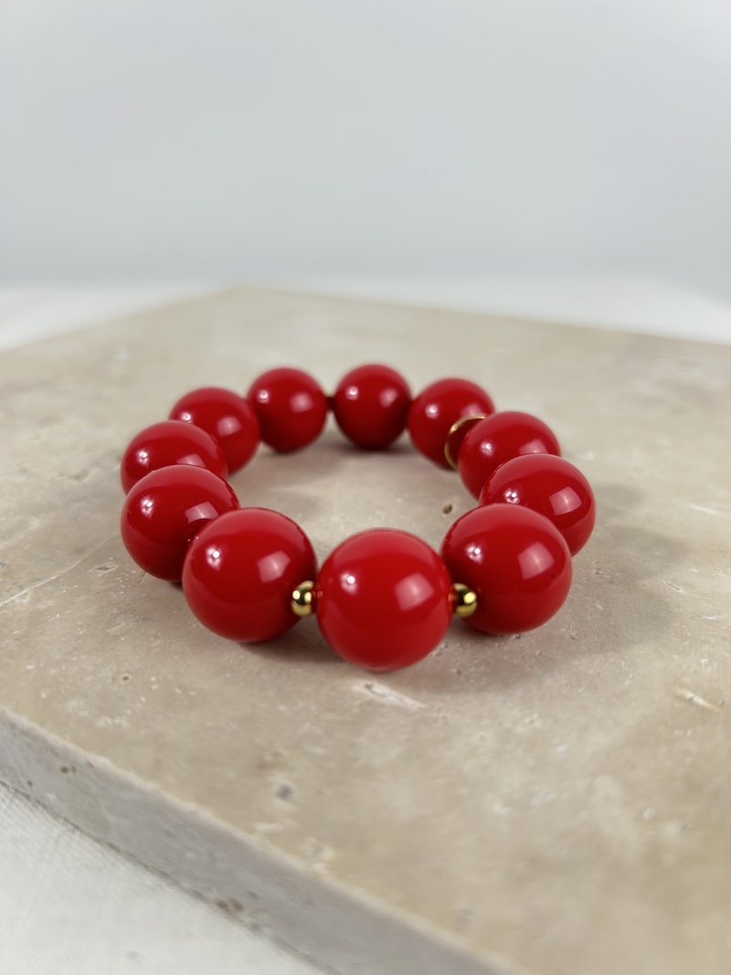 Bracelet chouchou élastique en grosses perles colorées – Fabriqué en France