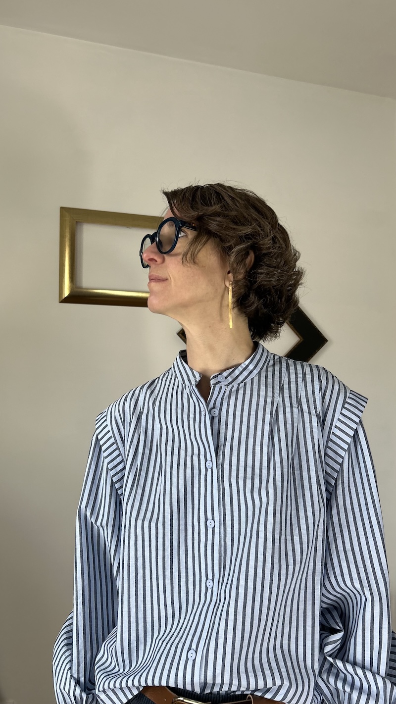 chemise bleue rayée, Y'COO