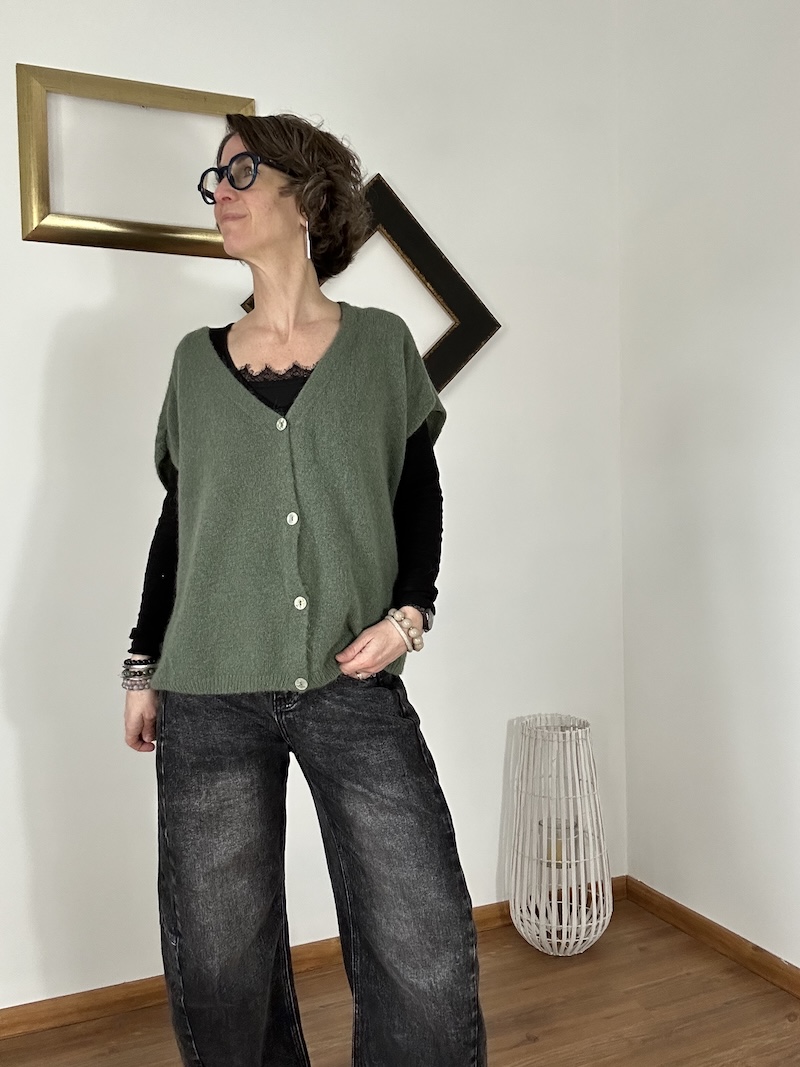 Gilet sans manches en baby alpaga – Fabrication italienne – Taille unique