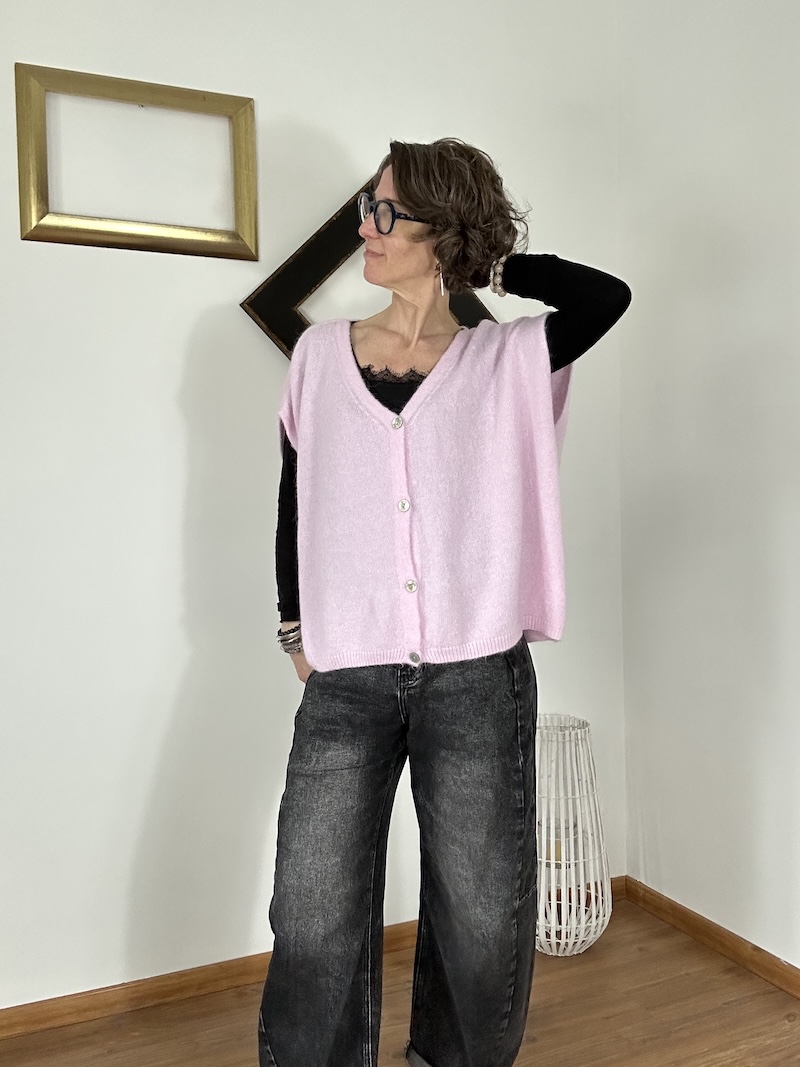 Gilet sans manches en baby alpaga – Fabrication italienne – Taille unique