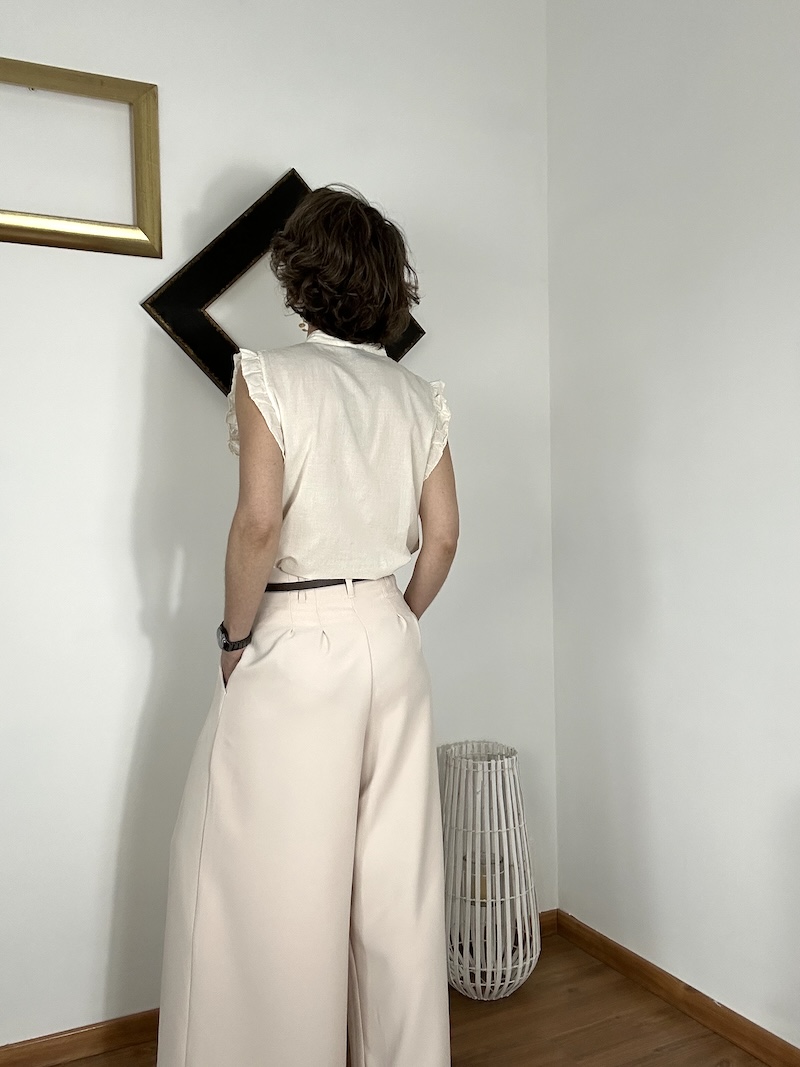 pantalon à pinces beige, ninou