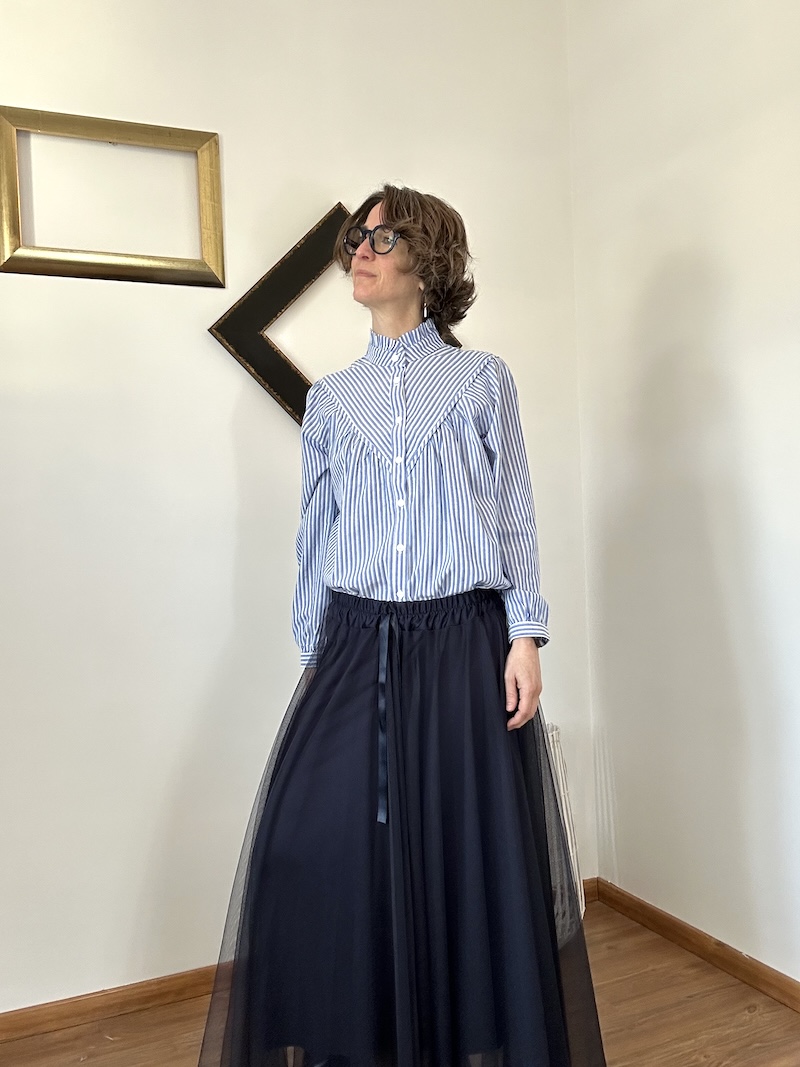 Jupe en tulle bleu marine femme – Jupe fluide et élégante – Taille unique
