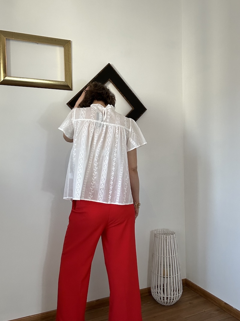 Pantalon rouge femme style costume – Coupe élégante – XS à L
