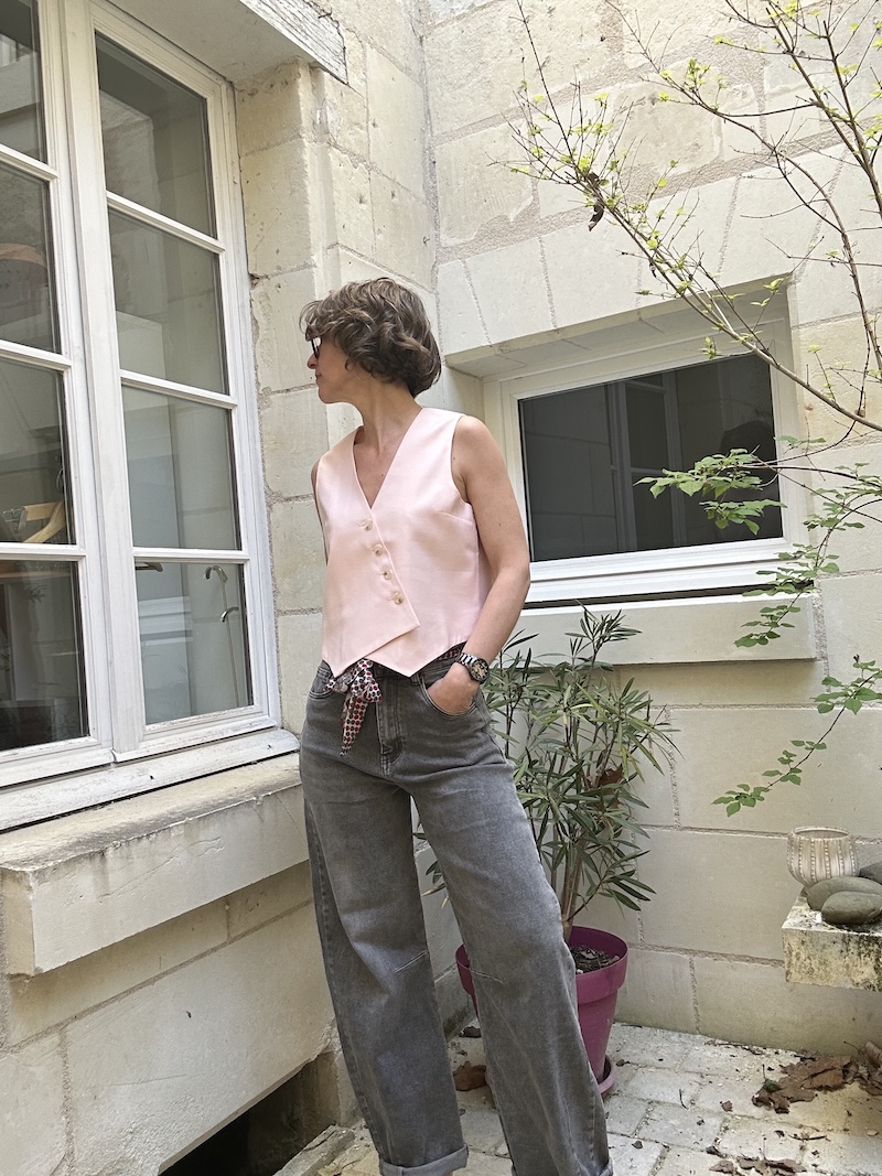 Jean Barrel Femme Taille Haute – Coupe Moderne Gris Clair & Bleu Clair