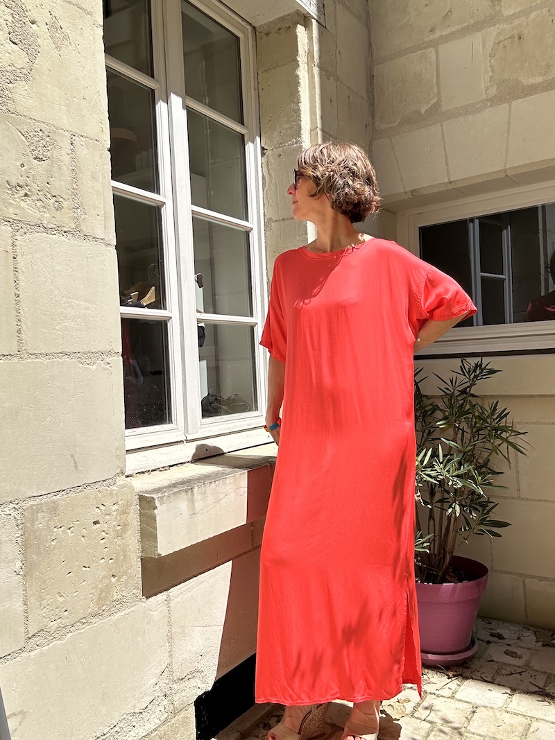 robe tshirt longue corail