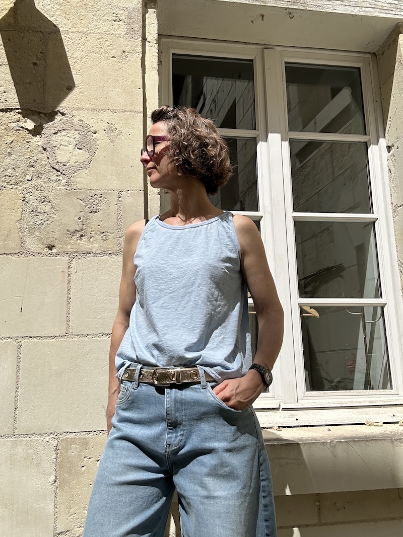 debardeur bleu ciel